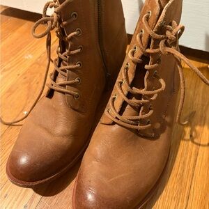 Kork-Ease Violeta leather lace-up ankle boots in brown